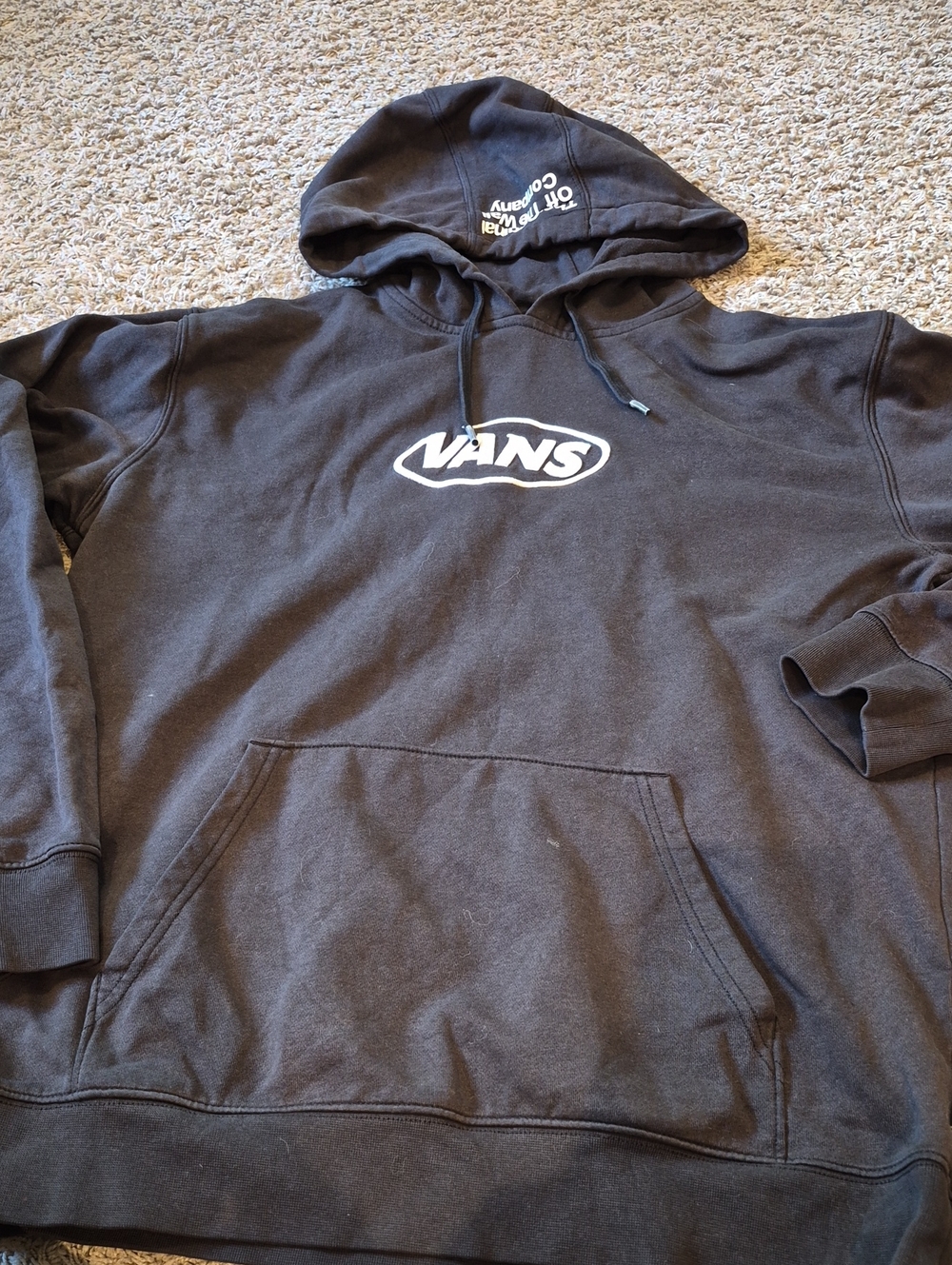 Vans Black Crewneck Hoodie with White Logo